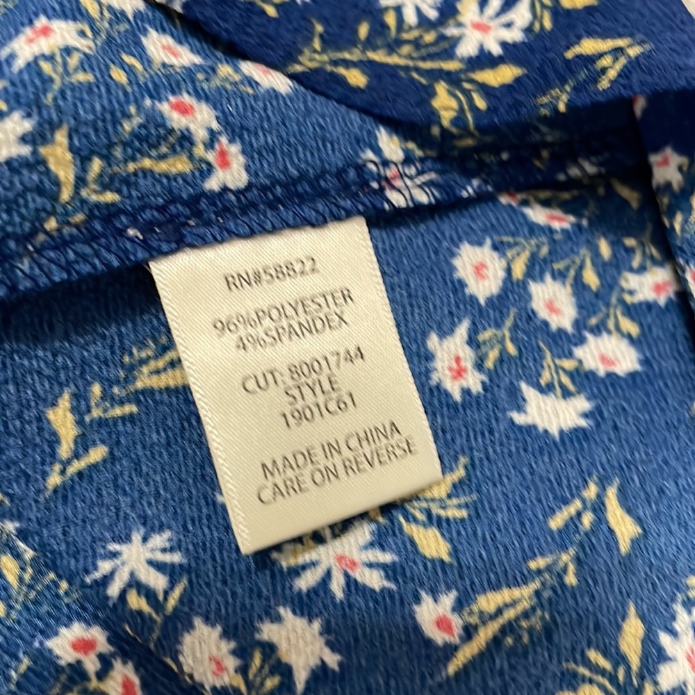 NWT Max Studio blue ditsy floral tiered ruffle casual dress - Picture 6 of 7